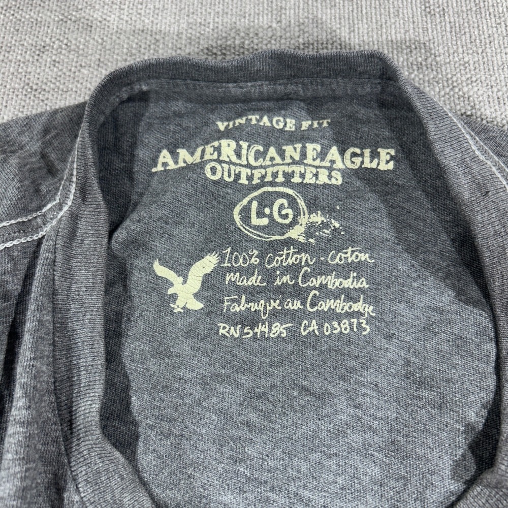 American Eagle T-Shirt Mens Large Gray Excellent Vintage Fit Graphic Tee - Picture 3 of 8